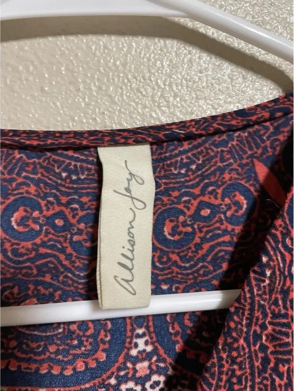 allison joy top Small Sleeveless Red Blue Faux Wrap Floral Grape Front - Picture 4 of 6